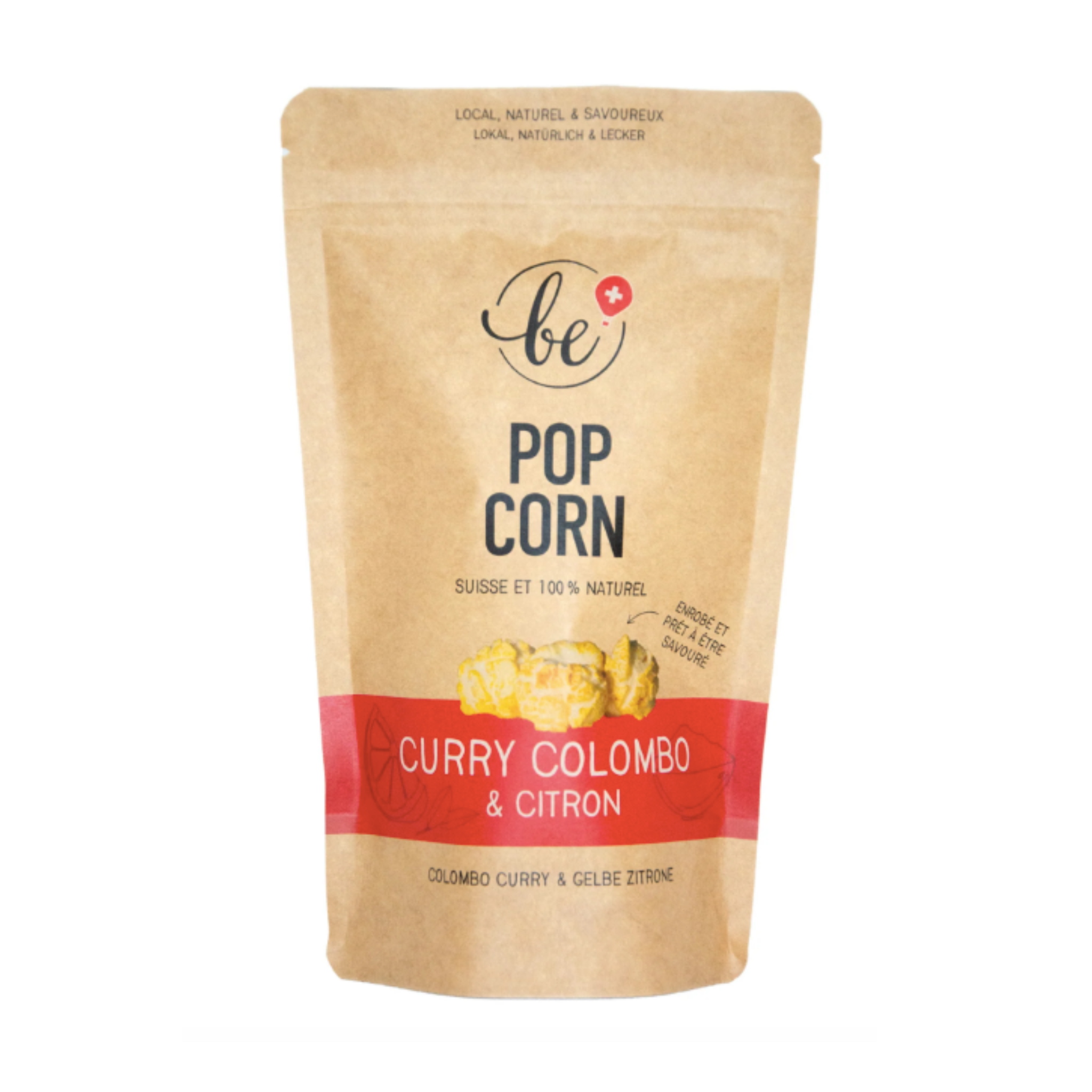 Petit paquet de popcorn au curry colombo et citron jaune