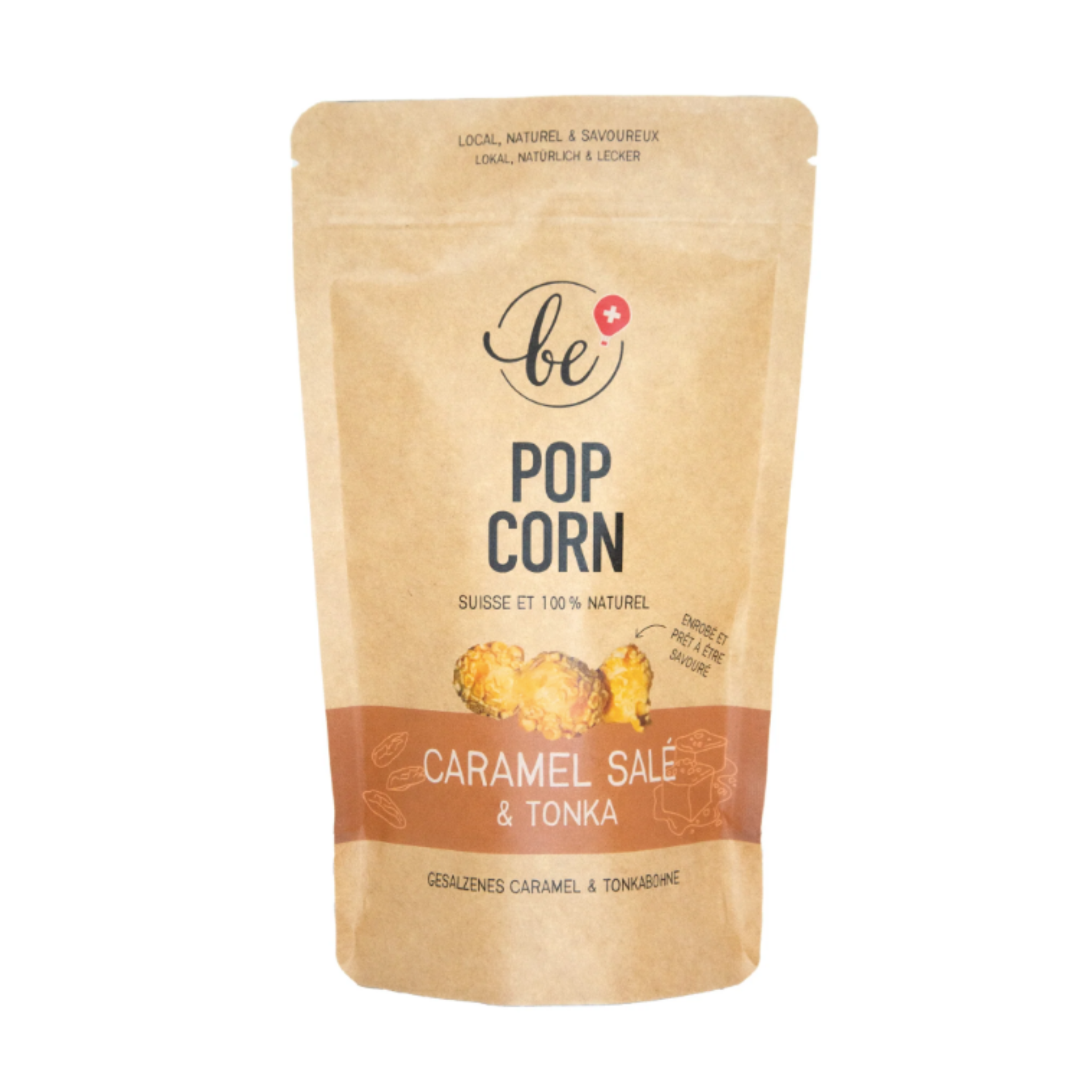 Petit paquet de popcorn au caramel salé et fève tonka