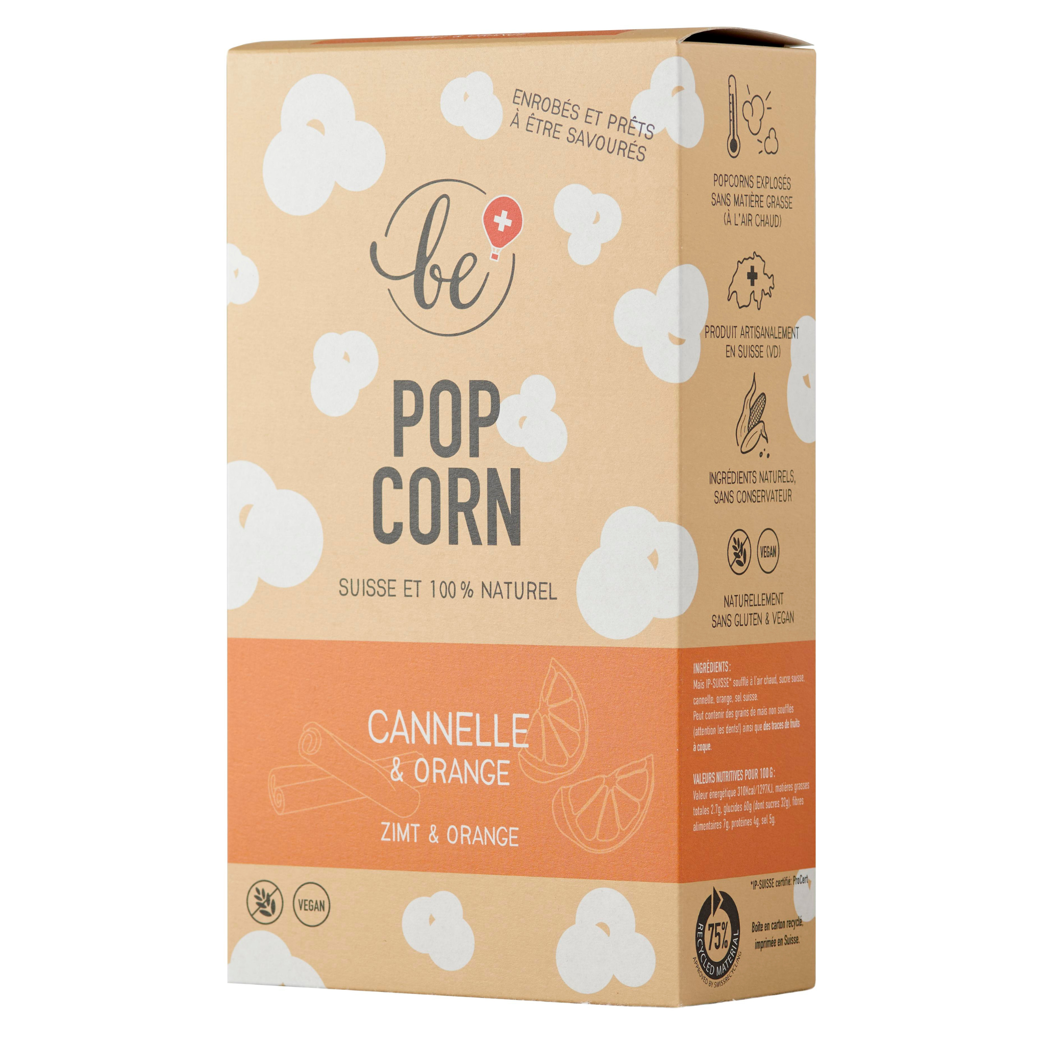 Grand paquet de popcorn à la cannelle et orange