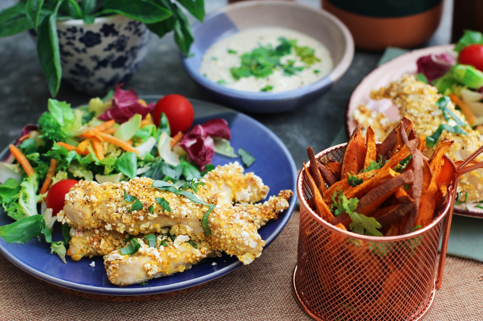 Recette : Poulet fermier pané au popcorn curry colombo