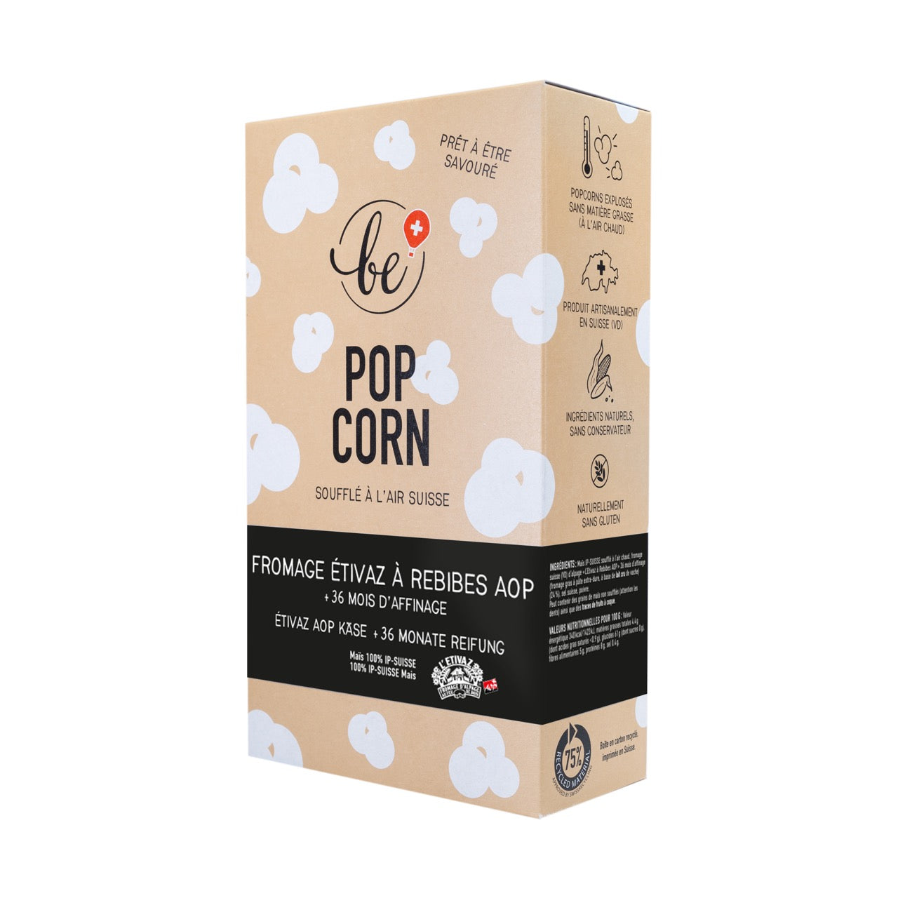 Grand paquet de popcorn à l'Étivaz à rebibes et 36 mois d'affinage